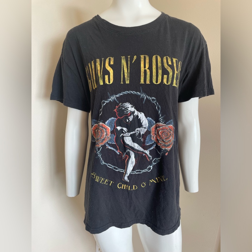 Guns N’ Roses Sweet Child O’ Mine Graphic Tee Band T-Shirt Black Size XL